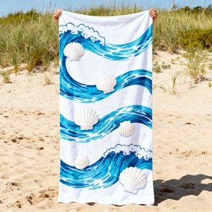 Serviette de plage et de bain en coton éponge 100 % personnalisable avec logo, super absorbante, imprimée, ultra douce et respectueuse de la peau – Offre Spéciale - Product Image 4