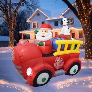 Décorations de Noël gonflables de 7 pieds : Père Noël au volant avec chien, pour jardin extérieur, en polyester, personnalisable, directement de l'usine - Product Image 1