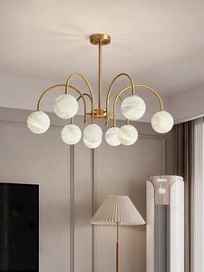 Nordique cuivre <span class=keywords><strong>haricot</strong></span> magique suspension lampe moderne simple créatif villa salon salle à manger ronde boule <span class=keywords><strong>d</strong></span>'albâtre lustre lumière - Product Image 3