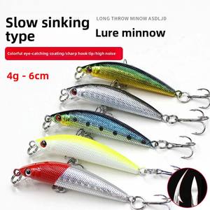 6cm 4g Slow Sinking Micro Kunststoff Minnow Köder Köder Set für Süßwassers trom für Karpfen boden Angeln Künstliche Hart köder Cod - Product Image 5