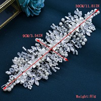Patchs en fil de strass 3D Perle Blanche pour Robe de Mariée, Accessoires de Coiffure Nuptiale