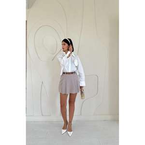 Camisa Blanca de Popelina con Botones para Mujer, Estilo Clásico de Oficina, Blusa con Paneles, Manga Larga - Product Image 4