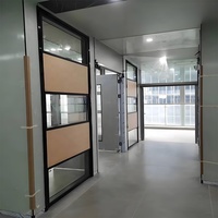 Cloisons de bureau modernes insonorisées en verre, cloisons modulaires, séparateurs de pièce avec porte, montage facile pour bureau intérieur