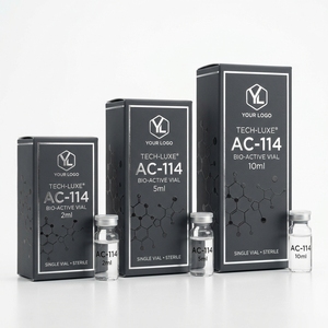 Elite <b>Secure</b>-Single Tech-Luxe Minimalist Vial <b>Box</b> Matte Charcoal Grey with Spot UV & Silver Foil for 2ml 5ml 10ml Peptide Vials - Product Image 4