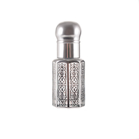Botol Parfum Mini 3ml Bentuk Oktagonal untuk Minyak Oud, Grosir Kustom, Kaca UV Emas Perak, Botol Dubai, Botol Kaca Kosong untuk Serum Perawatan Kulit