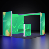 Stand d'exposition modulaire portable sans cadre 10x20 pieds avec caissons lumineux pour salons professionnels