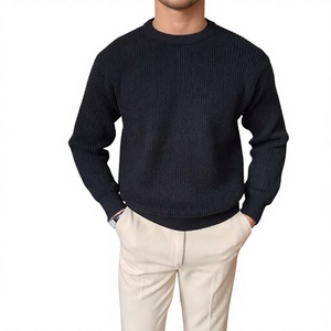 Pull-over d'hiver pour homme, style européen et américain, anti-plis, en Spandex/Coton imprimé, col classique, manches longues, 480g, tricoté - Product Image 2