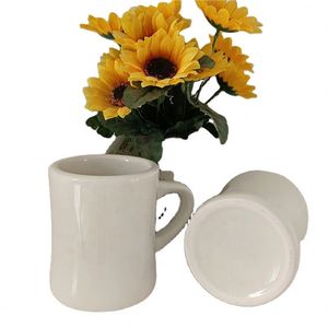 Customized 11oz Vintage Cream White Ceramic Coffee Mug Custom Logo Restaurant Coffee Diner Mugs - Product Image 3