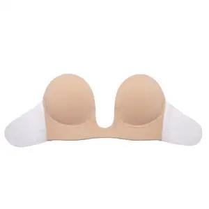 Frauen Push-Up Keine U Plunge Freebra Silikon Kleber Bh