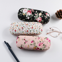 Boîte à lunettes florale E88 ET180 pour femmes, portable, résistante à la pression, pour lunettes de myopie et lunettes de soleil