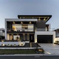 Casa Prefabricada de Acero Ligero de 2 Pisos y 3 Dormitorios, Completamente Amueblada, Casas Prefabricadas, Estructura de Villa Moderna de Lujo