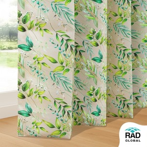<b>Leaves</b> Beige Premium Waterproof Outdoor Curtains with Elegant Botanical Print for Stylish Patio and Balcony Decor - Product Image 4