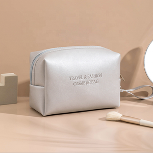 Custom Rectangular Shape Leather Cosmetic Bag Personalize Travel PU <strong>Make</strong> <strong>up</strong> Pouches Wholesale - Product Image 6