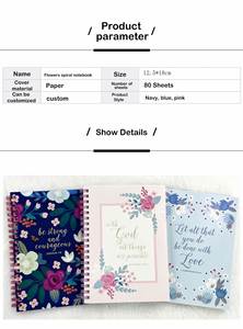 สมุดโน้ตแบบสันห่วงปกกระดาษพิมพ์ลายดอกไม้เรียบง่าย A5 สมุดนักเรียน ปกพิมพ์โลโก้ตามสั่ง - Product Image 5