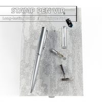 Stylo à bille en métal OEM 1.0mm avec sceau VIP auto-encreur pour articles professionnels personnalisés Stylo à logo en caoutchouc Flash de nouveauté