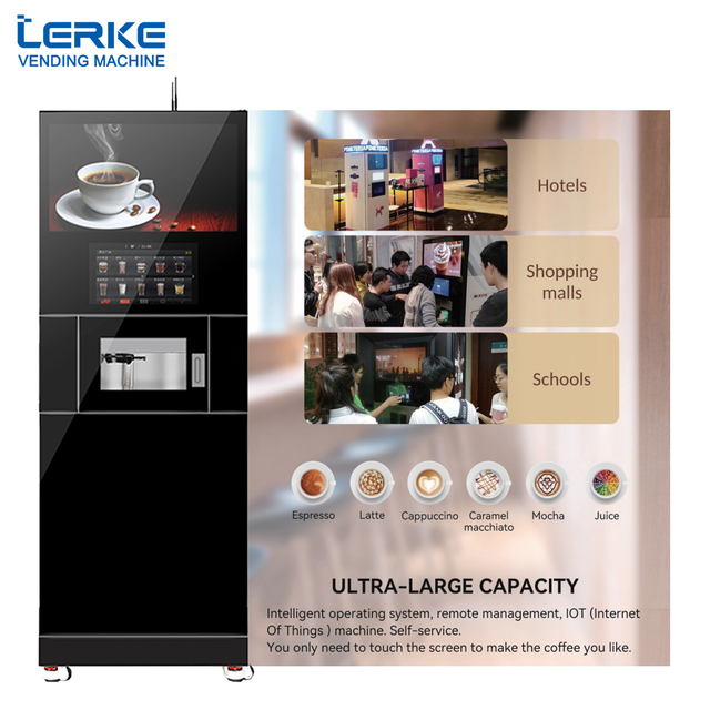 Hot Cold Coin Operated Touch Screen Coffee Bean Vending Machine SDK Function Cloud-Based Management Multiple Payment Options