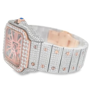 Montre en quartz avec diamant moissanite sophistiqué, offrant un style luxueux, un éclat brillant et un mouvement de précision pour la mode - Product Image 2