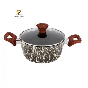 Factory Price Soup Cooking Pot 22cm Non Stick Casserole Induction Soup Pot With Bakelite Handle