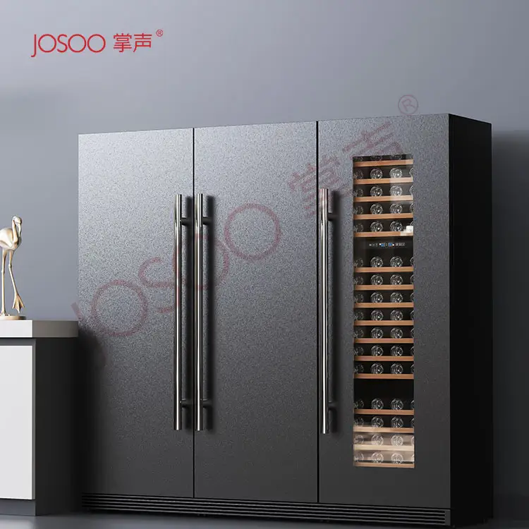 Refrigerador De Vinho High-End Refrigerador Combinação Porta De Aço Inoxidável De Grande Capacidade Prateleiras De Luxo 148 Garrafa De Vinho Frigorífico