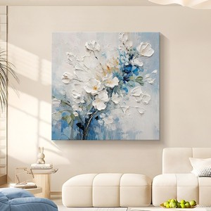 Hand Painted Oil <b>Painting</b> Abstract Floral Art 3D Textured Wall Art <b>For</b> Living Room Bedroom Entryway - Product Image 4