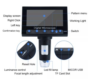 Microscopio electrónico <span class=keywords><strong>Digital</strong></span> de reparación Industrial HD de 4,3 pulgadas con lupa de pantalla 1000X accesorio para teléfono móvil - Product Image 6