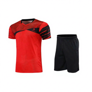 Nuevo Diseño Conjuntos de Uniformes de Tenis para Hombre Adulto Manga Corta 100% Poliéster Transpirable Logotipo Frontal Alta Calidad - Product Image 1