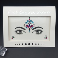 Autocollants de visage et de corps éphémères pour festivals, raves, carnavals, avec cristaux scintillants