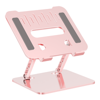 Support pliable pour ordinateur portable, idéal pour les étudiants et les bureaux à domicile, réglable, rose, support pour ordinateur portable, support pour DJ
