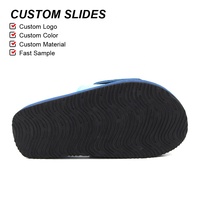 OLICOM Nouveau design Claquettes de sport pour hommes avec logo personnalisé, empeignes auto-agrippantes, semelle épaisse en caoutchouc et soutien de la voûte plantaire pour la piscine et la maison