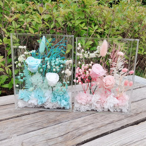 Vendita calda compleanno giorno di natale festa della mamma regalo di san valentino <span class=keywords><strong>amore</strong></span> <span class=keywords><strong>viola</strong></span> fiori conservati In scatola acrilica - Product Image 5