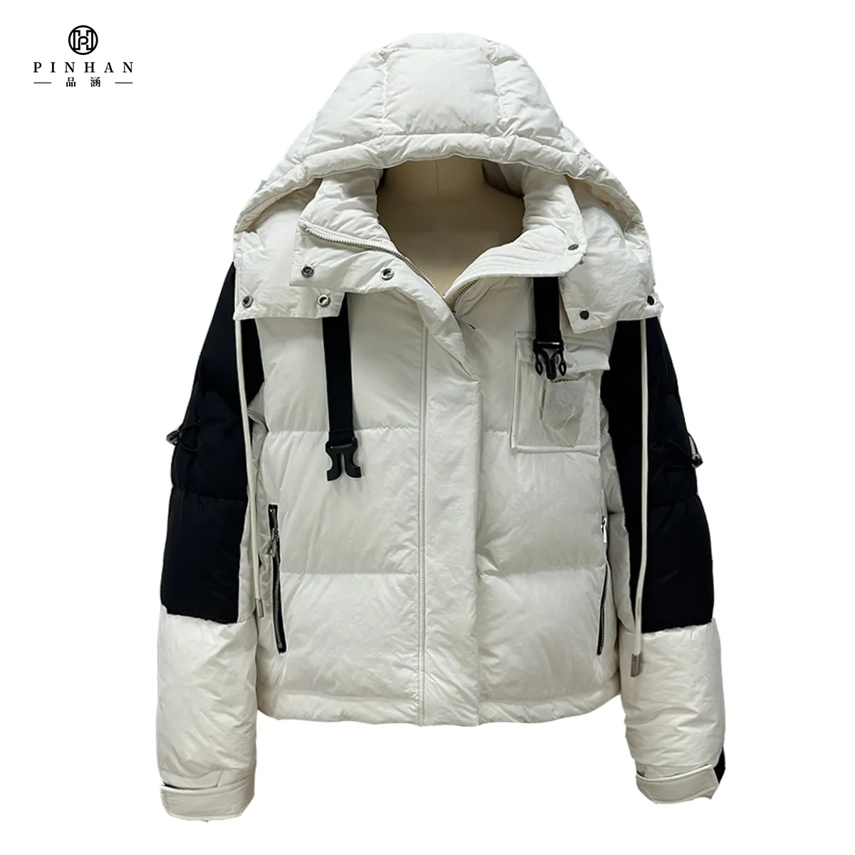 Jaqueta de patinho masculina de alta qualidade, fornecedor bordado personalizado, casaco de poliéster tecido impermeável e respirável direto da fábrica