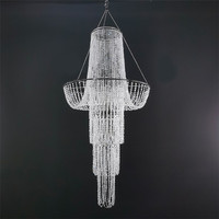 Lustre suspendu en acrylique perlé pour accessoires de mariage, rideau lumineux pour hôtel, salle de mariage, fête, décoration de plafond
