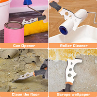 GEINXURN Outil de peintre 16-en-1, lame en acier inoxydable (épaisseur 1,2 mm), manche en plastique, type couteau plat, grattoir à peinture, usage domestique DIY