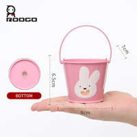 Roogo Jardinière en métal en forme d'animal de dessin animé, avec trou de drainage en option, pot à fleurs en métal peint à la main