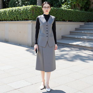 <span class=keywords><strong>Gilet</strong></span> en <span class=keywords><strong>laine</strong></span> élégant et stylé pour <span class=keywords><strong>femme</strong></span>, cousu main, vêtement d'extérieur formel pour costumes - Product Image 4