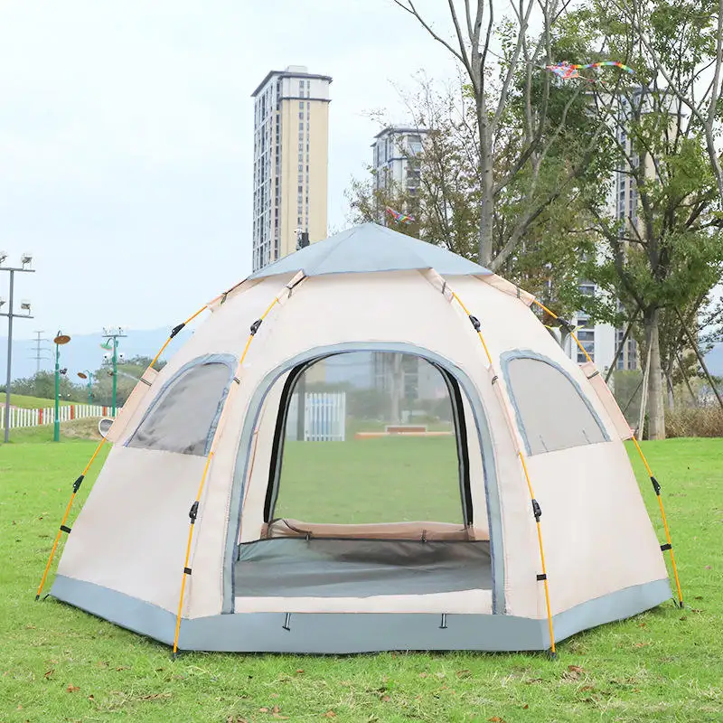 6 Persoons Tent Camping Opvouwbare Outdoor Volautomatische Snelheid Open Regenbestendig Zonnescherm Wildernis Camping Draagbare Apparatuur