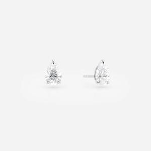 14K Yellow Gold Pear Stud Earrings_ Lab Grown Diamond, VS-VVS Clarity - Product Image 2