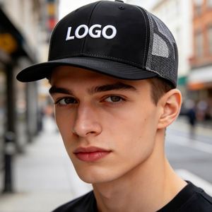 Casquette de baseball à 6 panneaux avec patch en cuir brodé personnalisé, casquettes trucker, casquettes Richardson en mesh personnalisées 112 - Product Image 5