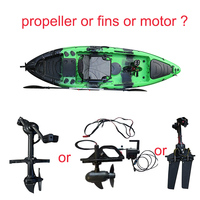 Kayak de pêche 2024, 10,5 pieds, système de propulsion à pédales, prêt pour moteur électrique, PE CE, kayak en plastique pour une personne