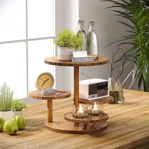 Estante de madera de varios niveles para postres, soporte de roble para pasteles, bandeja de exhibición para decoración del hogar, regalo. - Product Image 2
