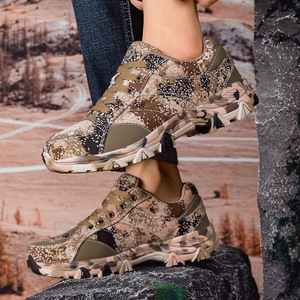 Bottes tactiques pour hommes, chaussures de randonnée en nylon à lacets, design camouflage, imperméables, semelle antidérapante - Product Image 2
