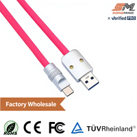Kabel Data Silikon Cair USB-A Tipe-C Grosir dengan Pengisian Cepat 60W dan Kecepatan Transfer 10 Gbps (USB 3.0 Gen 2)