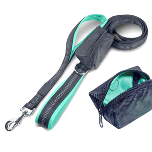 Robuste Reflektierende Nylon-Hundeleine mit Doppelschlaufen und Kotbeutelspender für Große, Mittlere und Kleine Hunde - Product Image 2