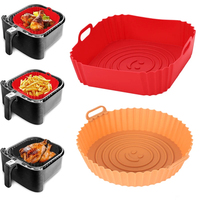 Smile Face Doublure de friteuse à air en silicone Plateau de cuisson Pot en silicone Doublures de panier de friteuse Pot réutilisable Plateau de cuisson Four