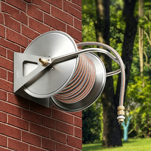 Soporte de Pared Portátil para Carrete de Acero Inoxidable con Acabado Pulido, Asa de Transporte y Conector de Latón con Marco Metálico - Product Image 4