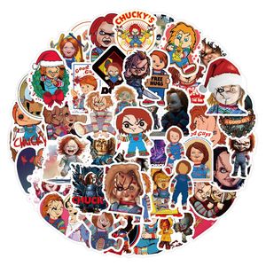 ZY2858C 60 pièces Autocollants <span class=keywords><strong>d</strong></span>écoratifs en vinyle imperméables pour scrapbooking, graffiti, bricolage, tasses, guitares, ordinateurs portables, bagages, thème <span class=keywords><strong>film</strong></span> <span class=keywords><strong>d</strong></span>'<span class=keywords><strong>horreur</strong></span> Chucky - Product Image 6