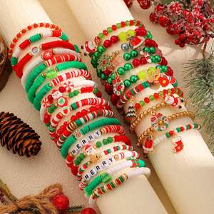 Nuevo producto transfronterizo, Conjunto Europeo Americano, regalo de Navidad de Papá Noel, pulsera de aleación hecha a mano colorida a la moda - Product Image 1