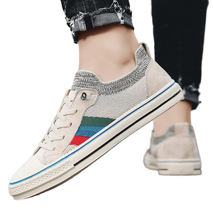 Zapatillas Deportivas Casuales de Lona con Cordones y Malla Transpirable para Hombre, Edición Coreana, Modernas, Versátiles, que Aumentan la Estatura, Verano 2025 - Product Image 1