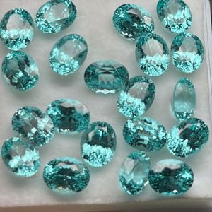 Pierres précieuses de laboratoire ovales 7x9mm Paraiba Tourmaline Stones - Product Image 2