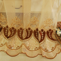 MU vente chaude rideaux fleurs chambre européenne luxe broderie tissu rideaux de chambre pour taille personnalisée